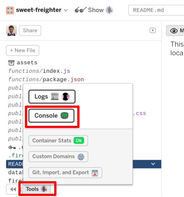 Консоль Glitch