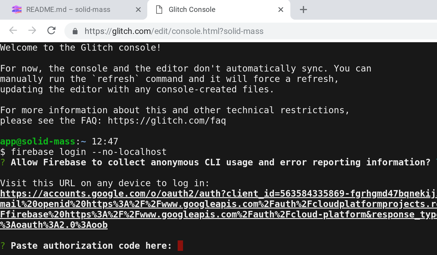 Консоль Glitch